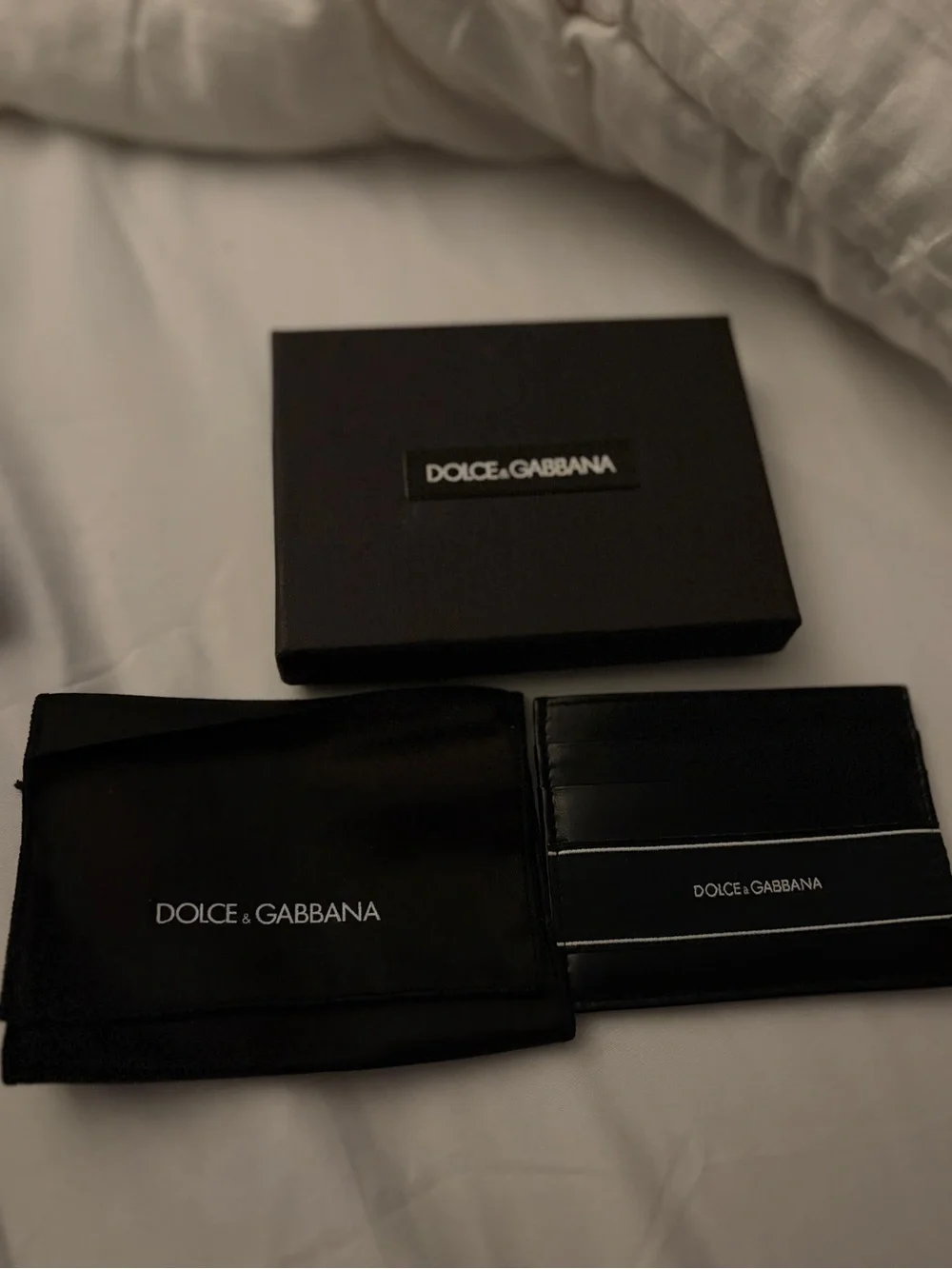 Dolce & Gabbana Black Leather Slim Card Holder with Logo